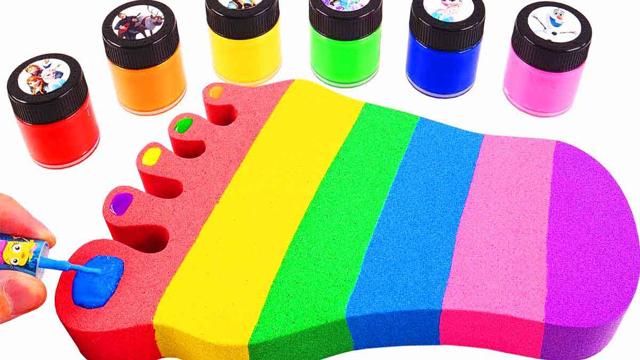 Kinetic Sand Videoâ¨| How to make kinetic sand rainbow foot cutting asmrð